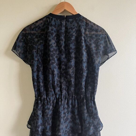 Madewell Radiant Dress Inkspot Leopard Tiered‎ Short Sleeve Animal Print … - Picture 9 of 10